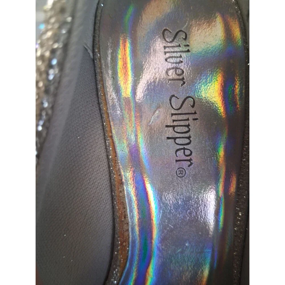 Silver Glitter High Heel Pumps by - Sparkle Evening Heels 7M